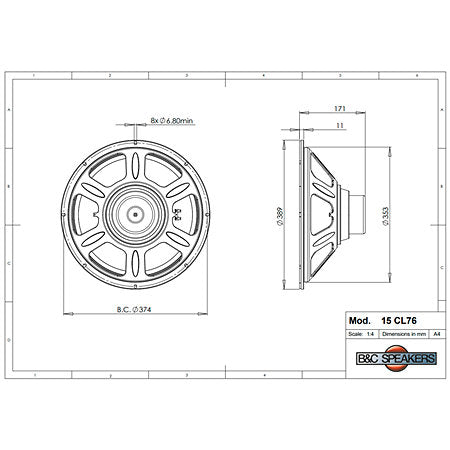 B&C Speakers - 15CL76 4 Ohm