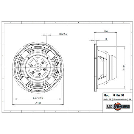 B&C Speakers - 8NW51 16 Ohm