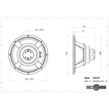 B&C Speakers - 12CXT 8 Ohm Coaxial