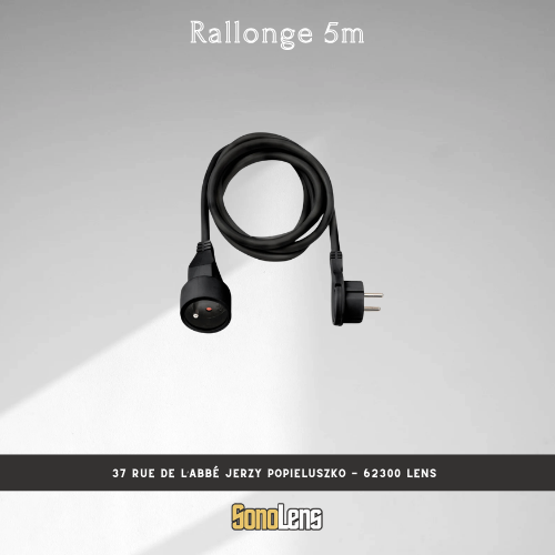Location rallonge électrique 5 mètres noire