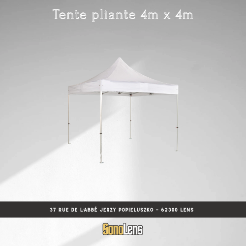 Location tente pliante 4m x 4m