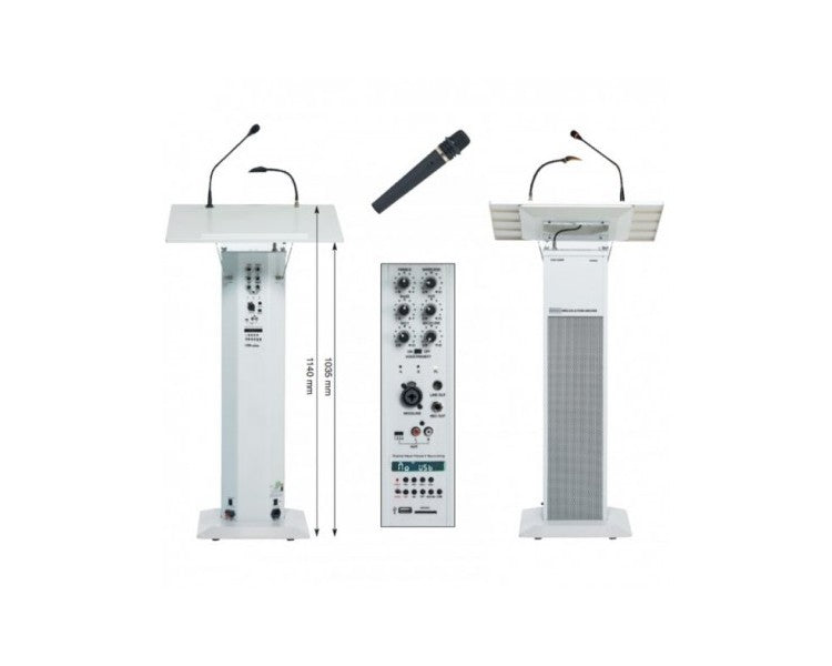 Pupitre amplifié avec col de cygne + 1 micro sans fil