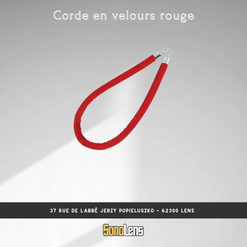 Location cordon en velours rouge pour poteau de guidage