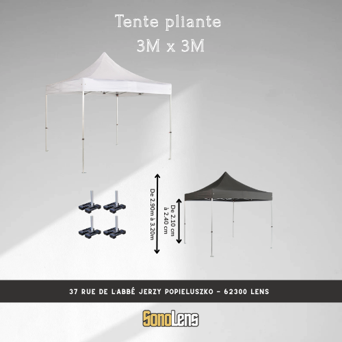 Location tente / barnum 3m x 3m