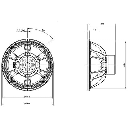 B&C Speakers - 18DS115 8 Ohms Push Buttons