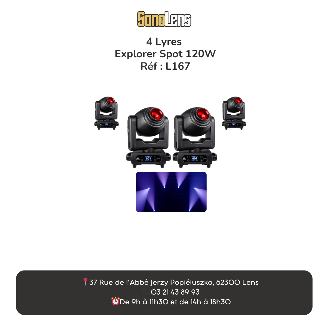 Location Pack 4 lyres Spot 120W