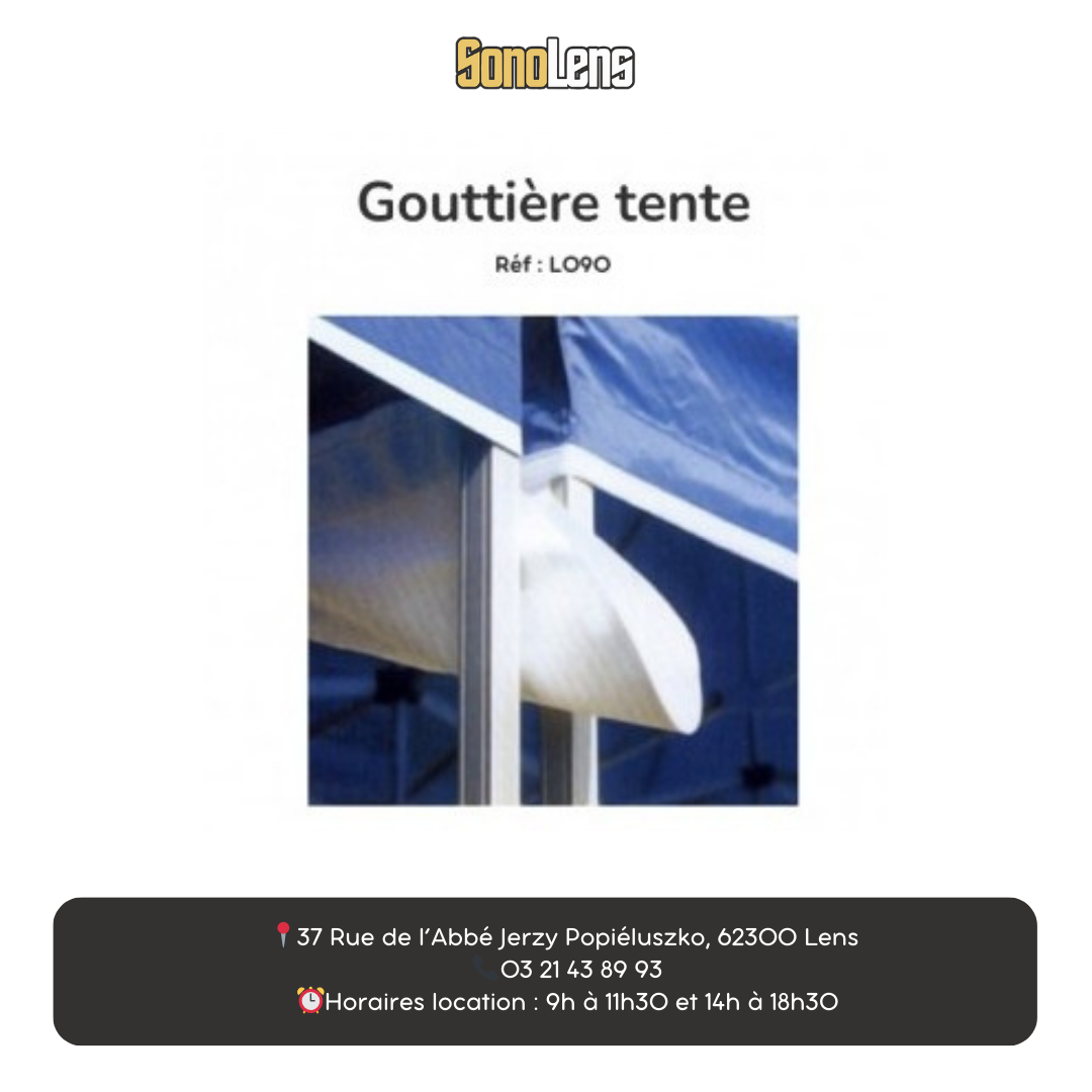 Location gouttière 3m pour tentes pliantes
