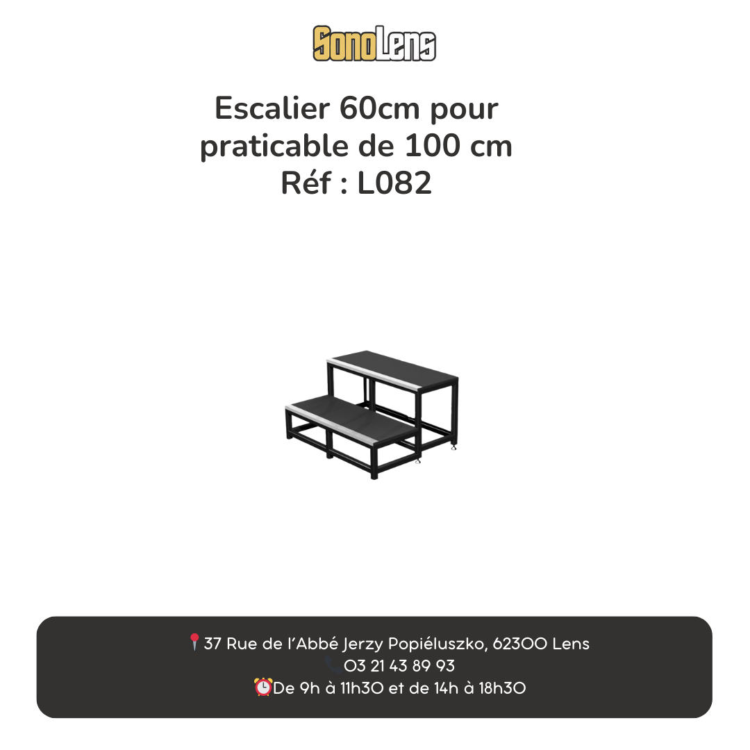 Location escalier 60/80 pour praticable