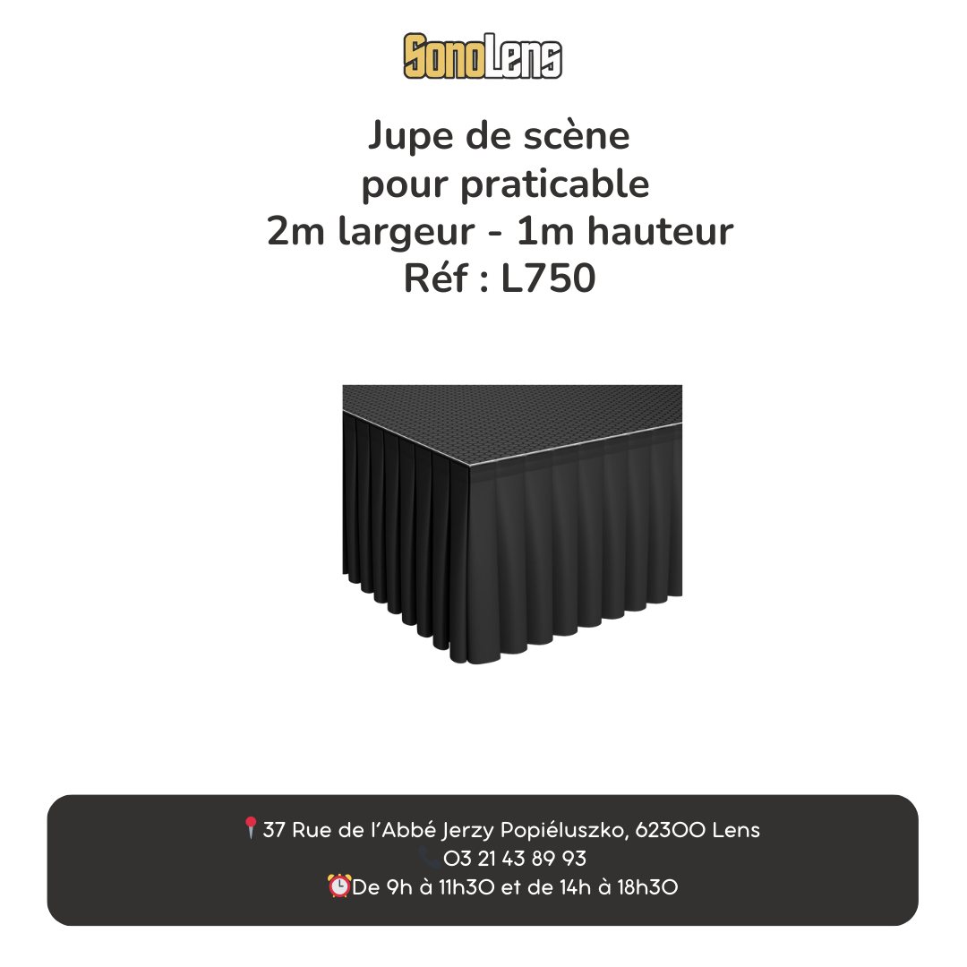 Jupe de scène pour praticable
