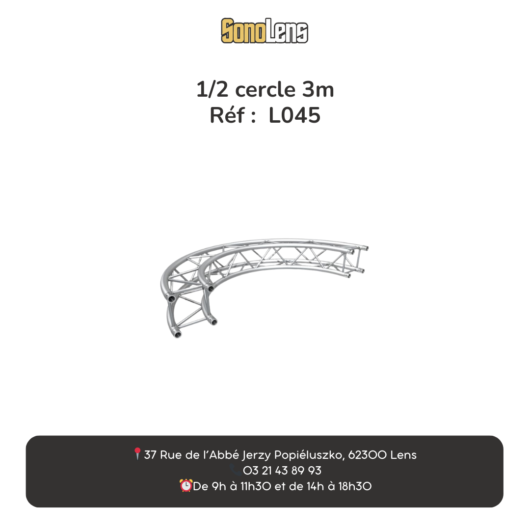 Location Demi-Cercle structure carré 3 m