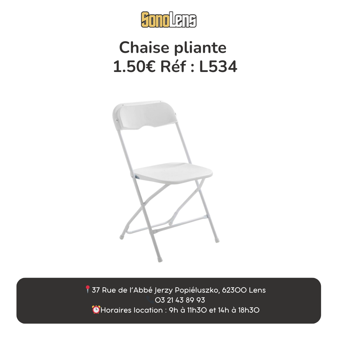 Location chaise pliante blanche