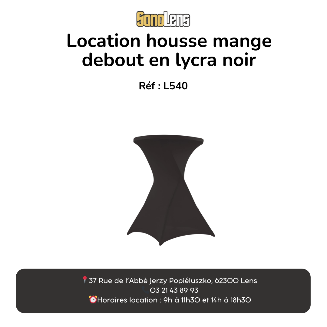 Location housse mange debout en lycra noir