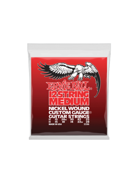 Ernie Ball - Nickel wound custom gauge medium /12 cordes 11-52 - CEB 2236 