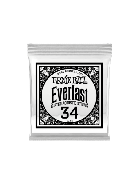 Ernie Ball - Everlast coated 80/20 br onze 34 - CEB 10334 