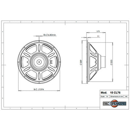 B&C Speakers - 15CL76 4 Ohm