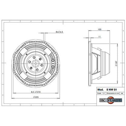 B&C Speakers - 8NW51 16 Ohm