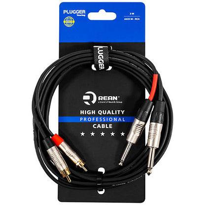 Plugger - Câble bretelle Jack mâle mono - RCA mâle 3m Touring