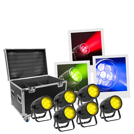Evolite - Pack IPAR740RGBW-Z x 6 + Flight case
