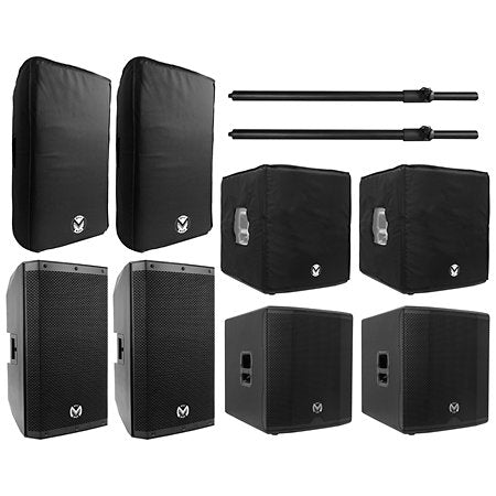 Mac Mah - Pack AS 115 (la paire) + AS 818 Sub (la paire) + housses et tubes de couplage