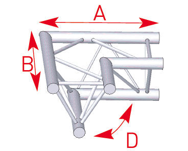 ASD - ASX22 / Angle 2 départs horizontal 90° lg 0m50 x 0m50