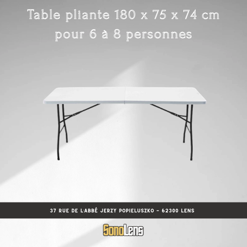 Location table pliante 6/8 personnes