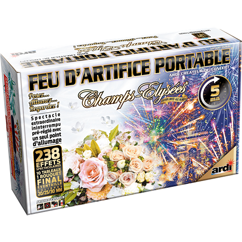 FEU D'ARTIFICE PORTABLE® CHAMPS-ÉLYSÉES® MARIAGE PRESTIGE 5MN