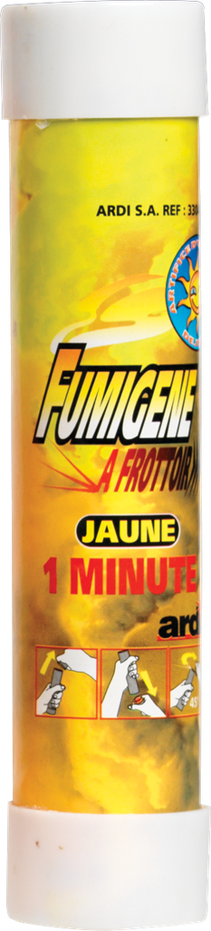 TUBE FUMIGÈNE À FROTTOIR 1mn Jaune (pièce)