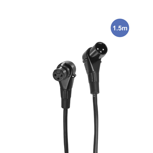 Power Studio - Câble XLR Mâle / XLR Femelle Coudé - 1.5m