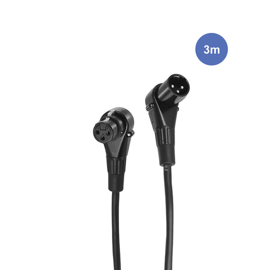 Power Studio - Câble XLR Mâle / XLR Femelle Coudé - 3m
