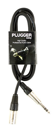 Plugger - Câble XLR mâle 3b - Jack mâle stéréo 1,5m Easy