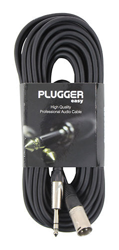 Plugger - Câble XLR mâle 3b - Jack mâle stéréo 15m Easy