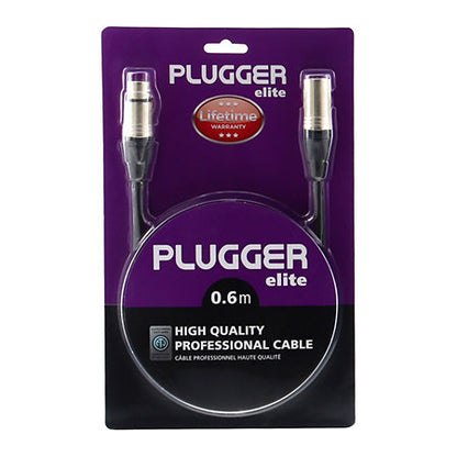 Plugger - Câble XLR femelle 3b - XLR mâle 3b 0,60m Elite