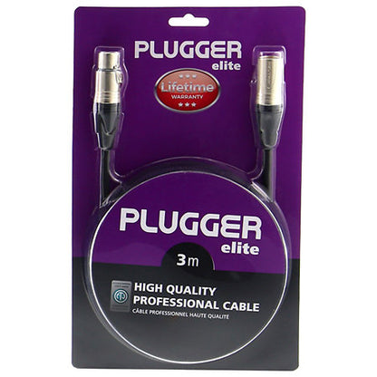 Plugger - Câble XLR femelle 3b - XLR mâle 3b 3m Elite