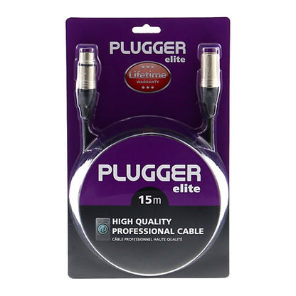 Plugger - Câble XLR femelle 3b - XLR mâle 3b 15m Elite