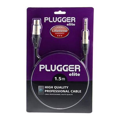 Plugger - Câble XLR Femelle 3b - Jack Mâle Stéréo 1.50m Elite