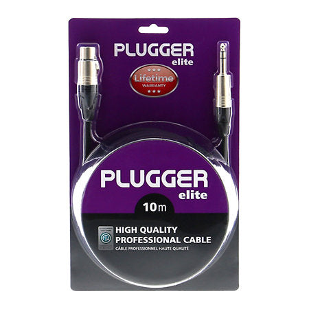 Plugger - Câble XLR Femelle 3b - Jack Mâle Stéréo 10m Elite