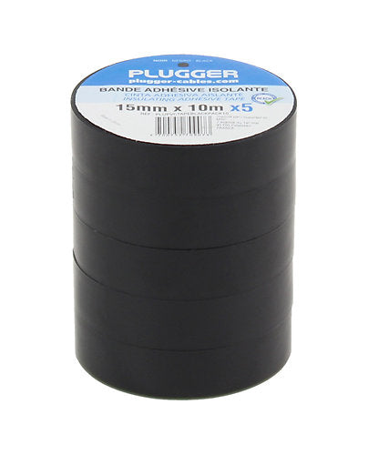 Plugger - PVC Tape Black Pack 5x 10 mètres