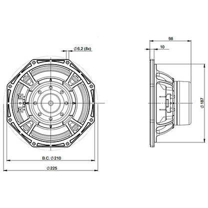 B&C Speakers - 8NDL64 16 Ohm Speaker