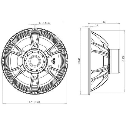 B&C Speakers - 21SW152 8 Ohm Push Buttons