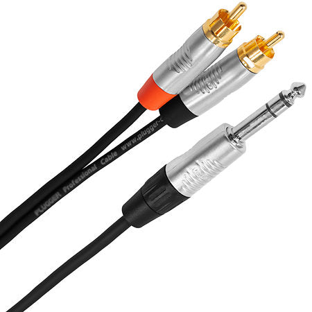 Plugger - Câble Y Jack mâle stéréo - RCA mâle 3m Touring