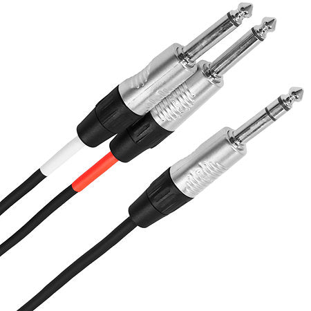 Plugger - Câble Y Jack mâle stéréo - Jack mâle mono 3m Touring