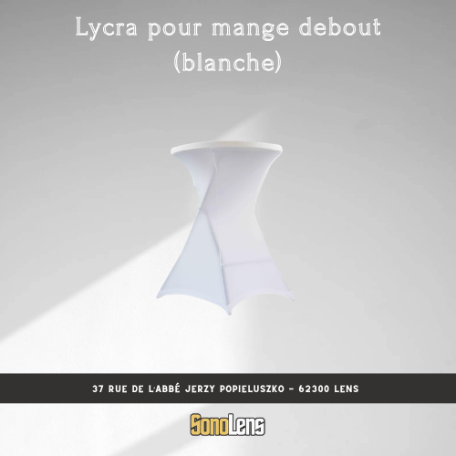 Housse mange debout en lycra blanc