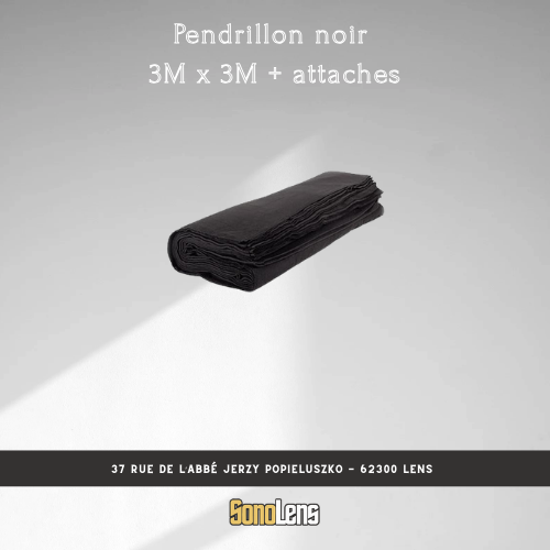 Location pendrillon noir 3m x 3m