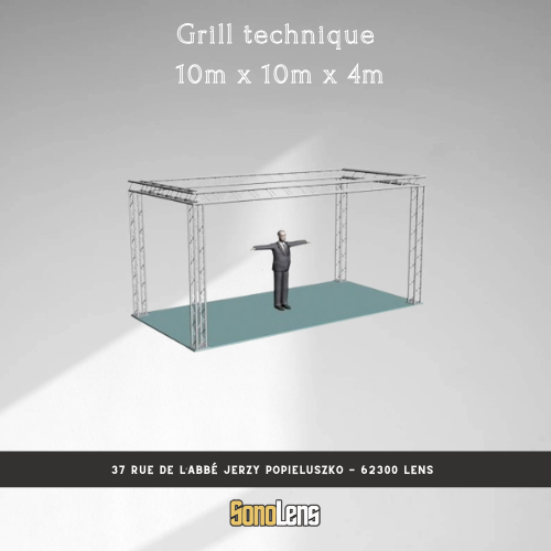 Location Grill technique de 10m x 10m x 4m