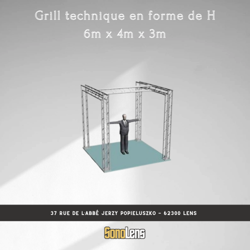 Location Grill technique en forme de H 6m x 4m x 3m