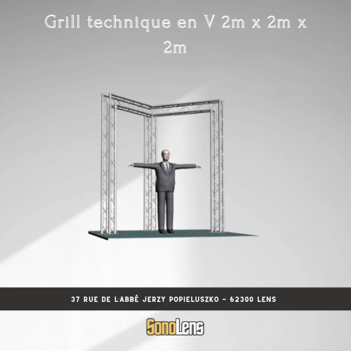 Location Grill technique en V 2m x 2m x 2m