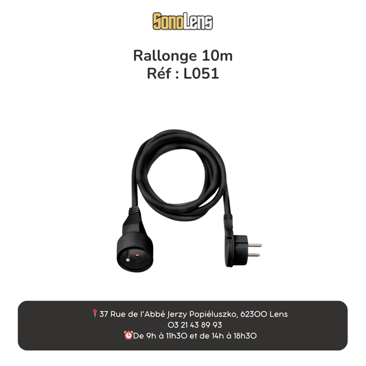 Location rallonge électrique 10 mètres noire