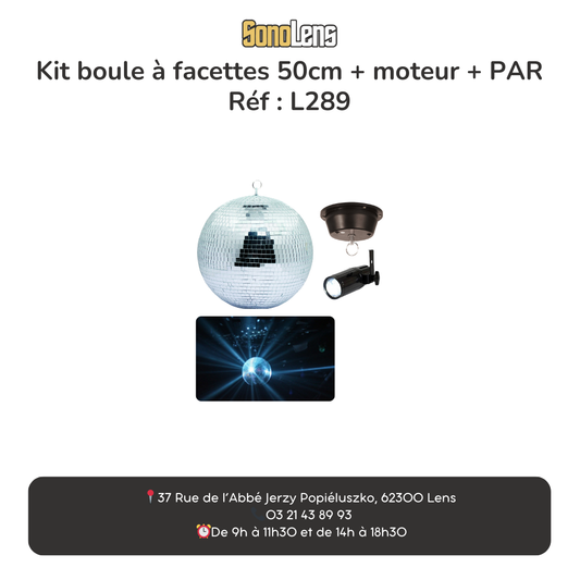 Location Kit boule à facette 50cm