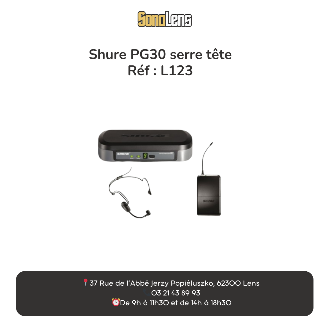 Location Micro HF Shure SERRE TETE PG30