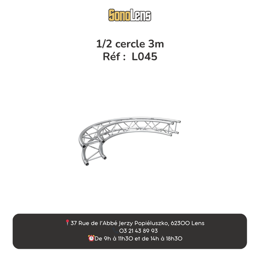 Location Demi-Cercle structure carré 3 m